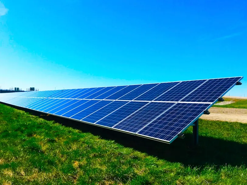 Photovoltaik-Freiflächenanlage auf einer Wiese